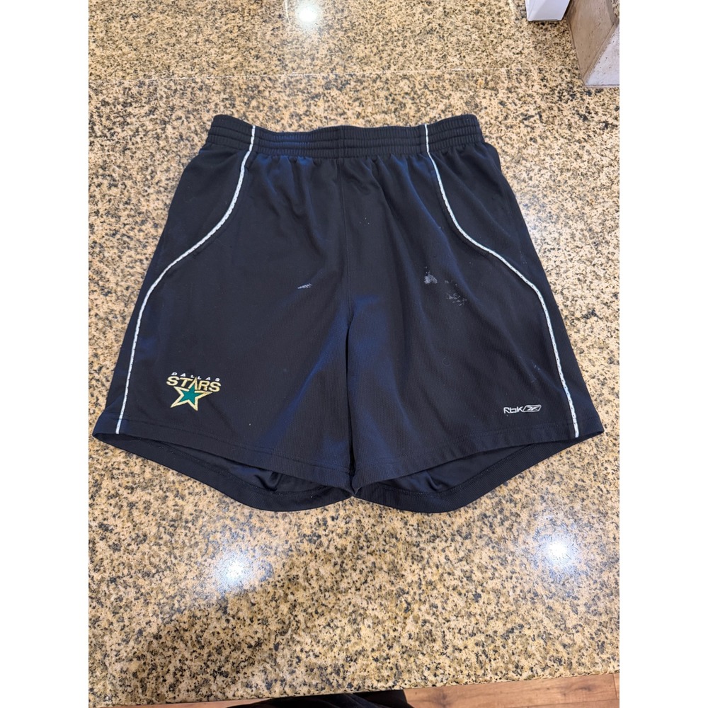 Reebok Dallas Stars NHL Center Ice Shorts Mens XL Black Mesh Athletic Pockets